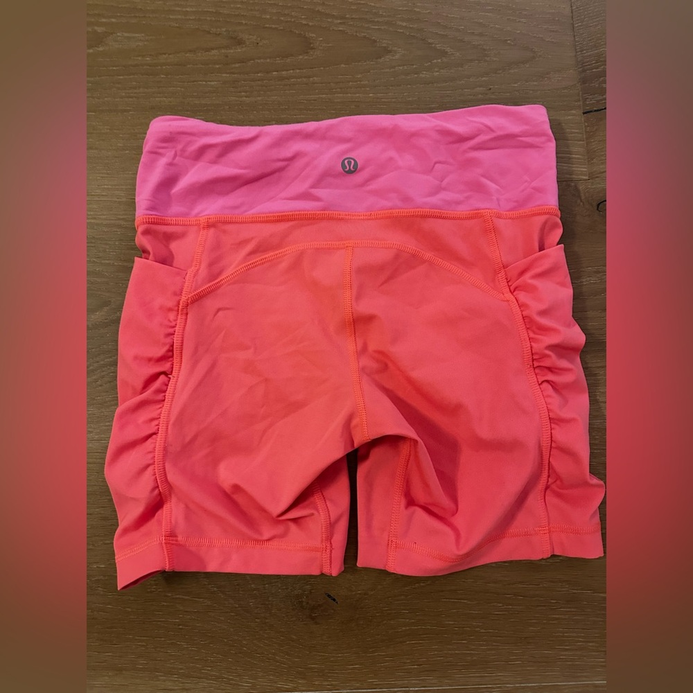 Two Tone Pink / Coral Lululemon Biker Shorts
